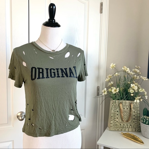 Unknown Tops - Distressed Original Crop Top